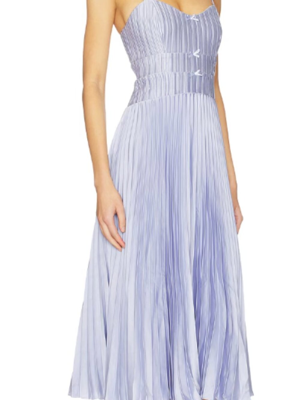 ASTR The Label Shionagh Dress NWT Blue Pleated Midi Dress Women's Medium